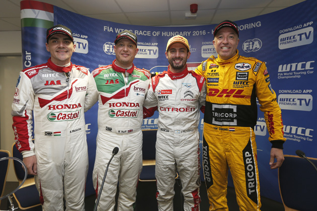MICHELISZ Norbert (hun) Honda Civic team Honda racing Jas portrait ambiance HUFF Rob (GBR) Honda Civic team Castrol Honda WTCC ambiance portrait LOPEZ José Maria (arg) Citroen C Elysee team Citroen TOTAL WTCC portrait ambiance CORONEL Tom (ned) Chevrolet Cruze RML team Roal motorsport portrait ambiance during the 2016 FIA WTCC World Touring Car Race of Hungary at hungaroring, Budapest from April 22 to 24, 2016 - Photo Jean Michel Le Meur / DPPI